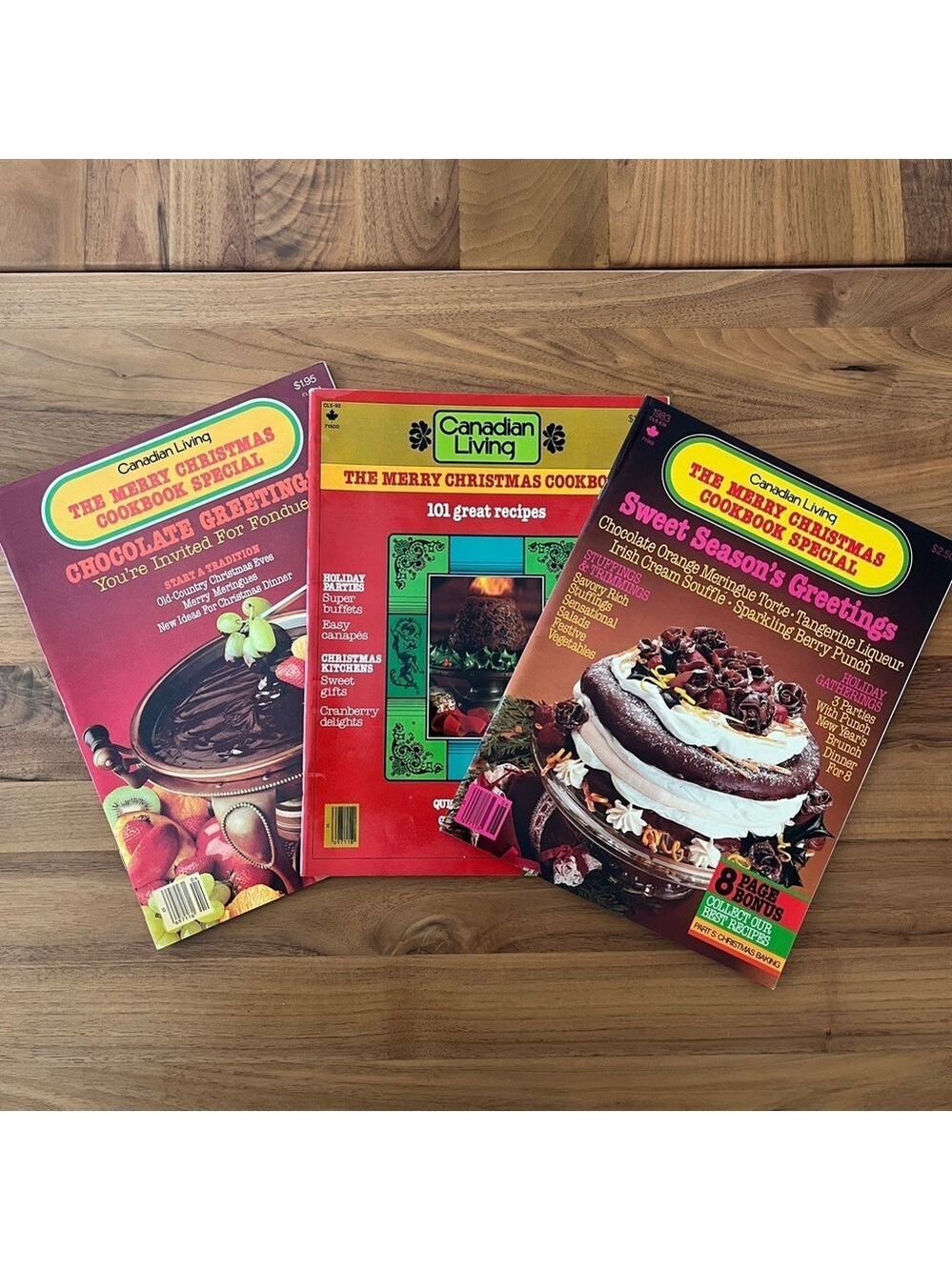 VINTAGE Lot of 3 Canadian Living "The Merry Christmas Cookbook Special" Magazine